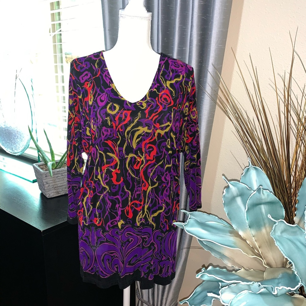 ATOC stretchy colorful long top